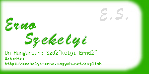 erno szekelyi business card